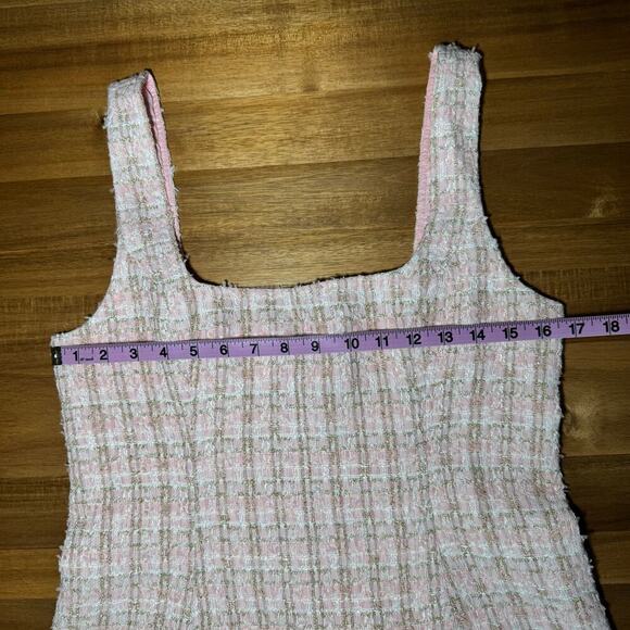 Rumored Tweed Mini Dress Pink Shimmer Size 10 New With Tags - Picture 14 of 14